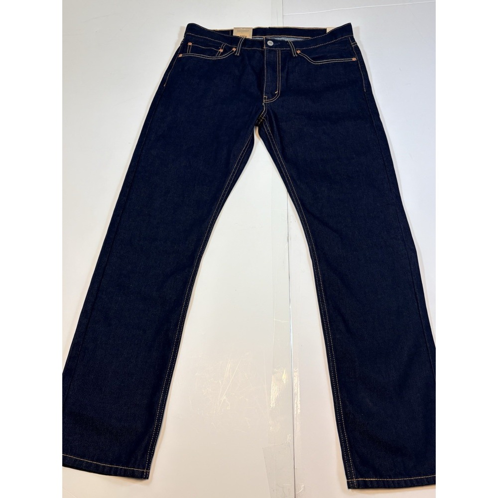 Levis 513 Slim Straight Mens 34x32 Jeans Blue Denim Dark Wash Cowboy Work